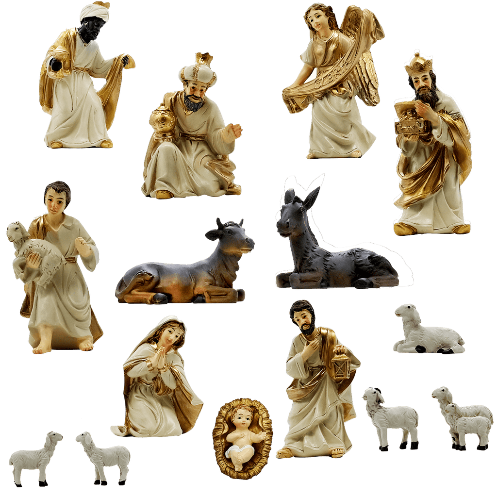 agie di Natale Angelo per presepe statuetta con vestiti in tessuto