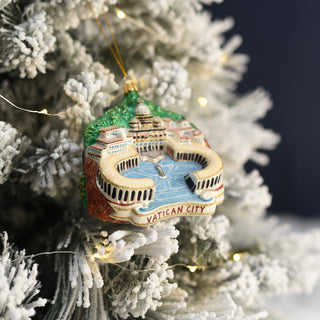 ST PETER'S SQUARE VATICAN - CHRISTMAS TREE DECORATION - GLASS