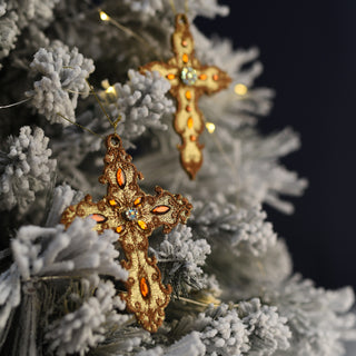 FABRIC CROSSES SET - CHRISTMAS TREE ORNAMENT