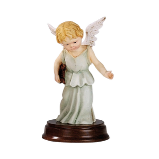 ANGEL WITH ZITHER - STATUE - RESIN