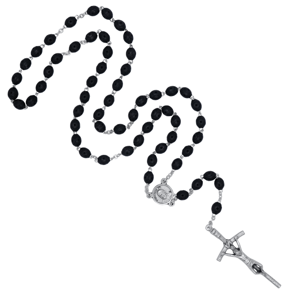 Wooden rosary metal