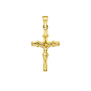 Hollow golden silver crucifix pendant
