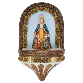 Our Lady of Protection holy water font