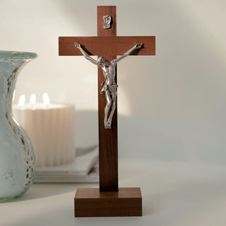 STANDING CRUCIFIX - WOOD AND METAL