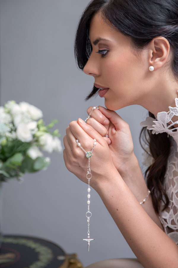 Sterling silver wedding rosary