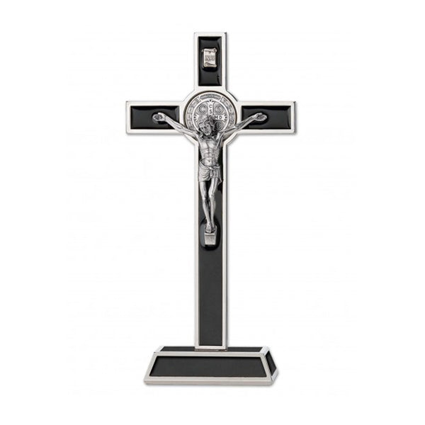 St. Benedict medal standing crucifix in metal