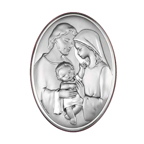 sterling silver picture with holy family