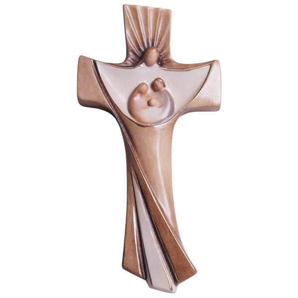 Wooden Holy Family wall cross
