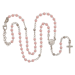 Baby girl rosary necklace silver