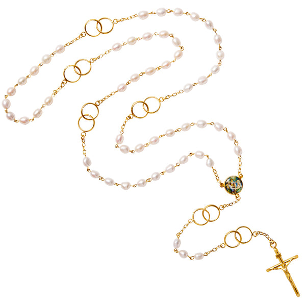 Vermeil silver wedding rosary