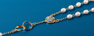 marriage pearl rosary vermeil silver