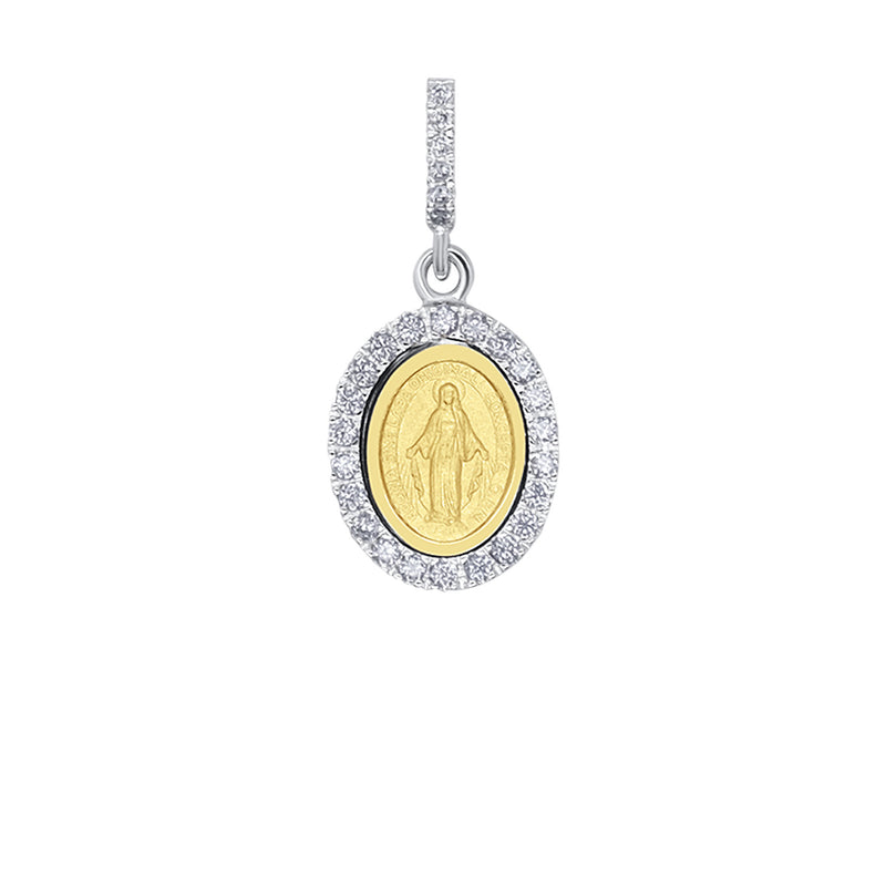 Miraculous medal gold with zirconia