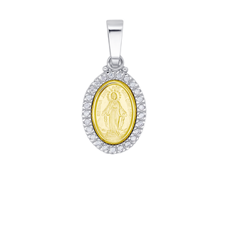 18kt bicolor gold miraculous medal 