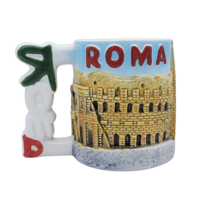 Mug with Colosseum design and 'ROMA' text 