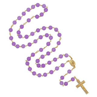 Amethyst beads rosary Vermeil Silver