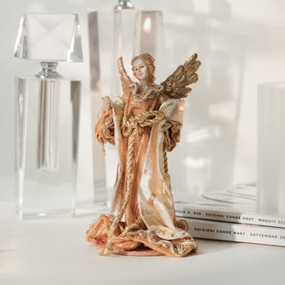 ANGEL - STATUE - GOLDEN FABRIC AND RESIN