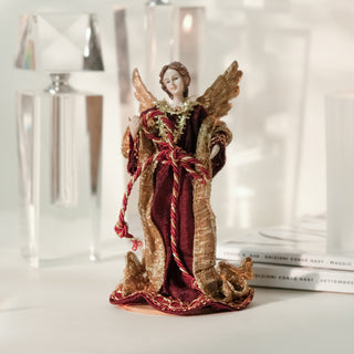ANGEL - STATUE - RED FABRIC AND RESIN