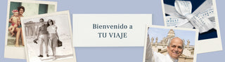 Collage of Savelli's photos with text 'Bienvenido a TU VIAJE'