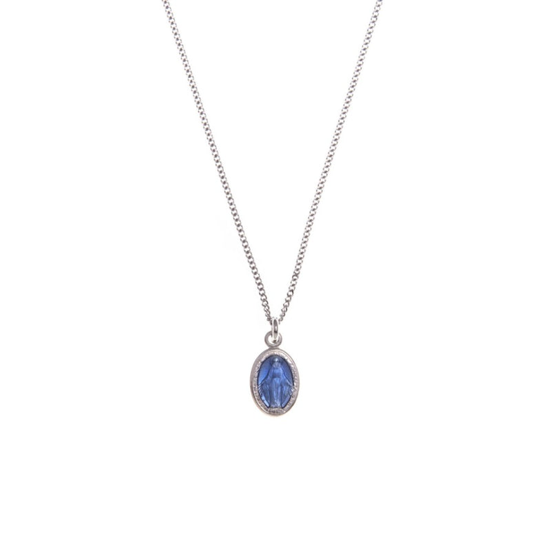 Blue Miraculous medal Necklace 