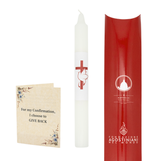 charity Confirmation candle favor designed by Savelli Religious for OSAFUND
