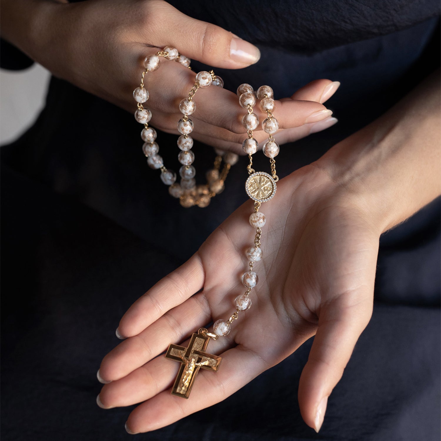 ROSARY RING ZIRCONIA VERMEIL SILVER - Main Image