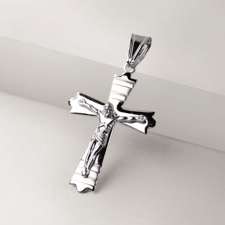 Large Crucifix Pendant in Sterling Silver