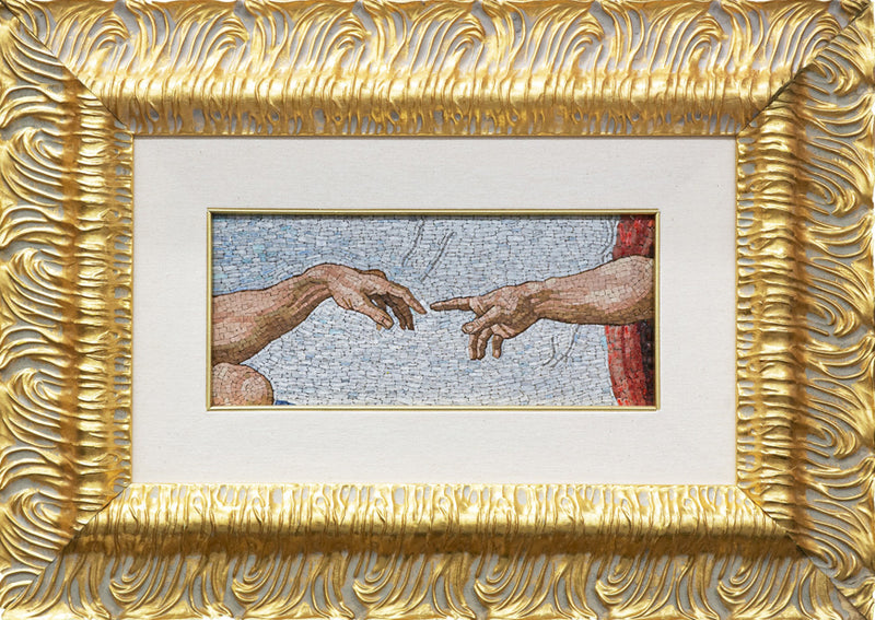 Michelangelo's Hands enamel mosaic