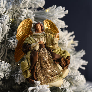 CHRISTMAS ANGEL WITH CITHARA - CHRISTMAS TREE DECORATION - RESIN