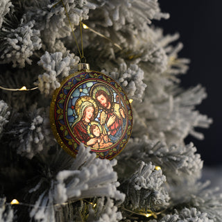 HOLY FAMILY - CHRISTMAS TREE DECORATION - GLASS