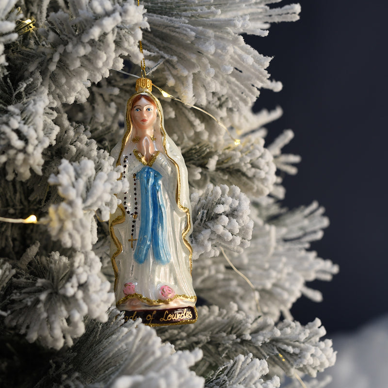 OUR LADY OF LOURDES - CHRISTMAS TREE DECORATION - GLASS