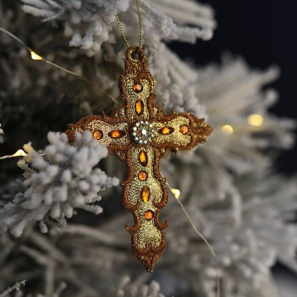 FABRIC CROSSES SET - CHRISTMAS TREE ORNAMENT
