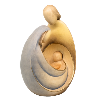 detail of Nativity statue in hand-painted carved wood