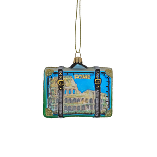 Rome suitcase christmas ornament