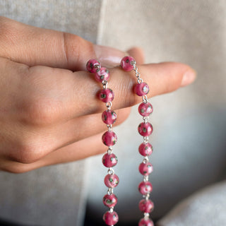 Pink Murano Glass Rosary