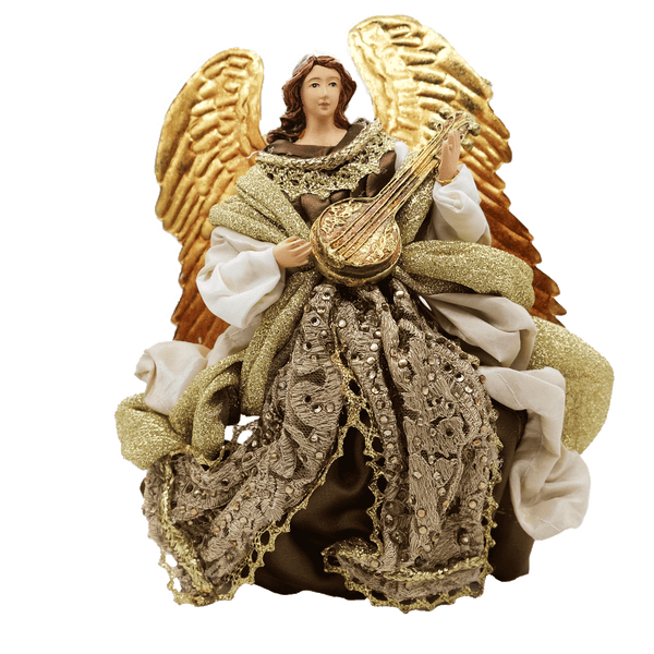 CHRISTMAS ANGEL WITH LUTE - CHRISTMAS TREE DECORATION - RESIN