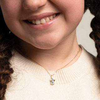 Golden Silver Zirconia Angel Pendant