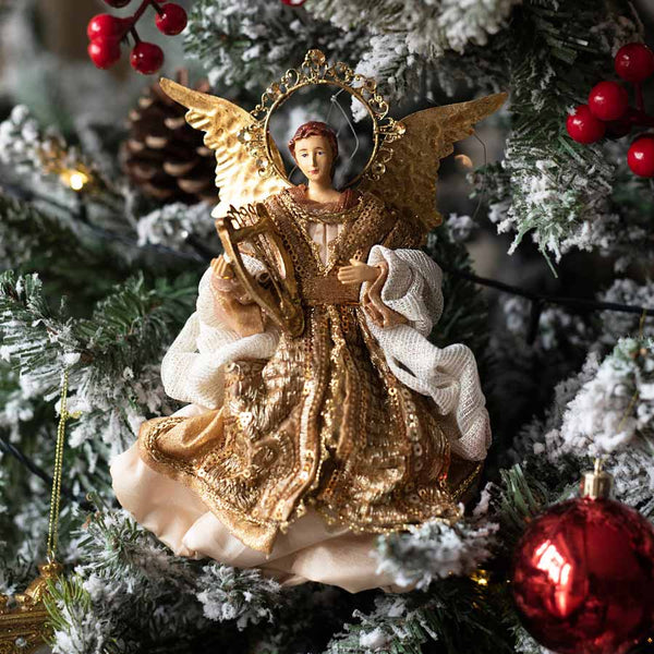 Christmas Angel With Fabric Clothing
