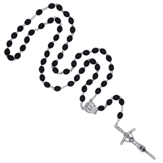 Wooden rosary metal