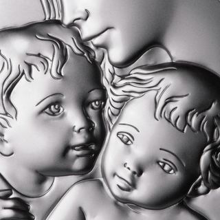 Blessed mother with child and angel picture