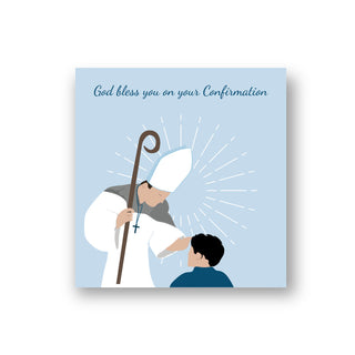 Greeting card boy God bless on your confirmation