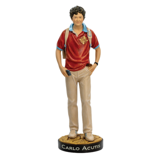 Statue of Carlo Acutis in hand-painted resin