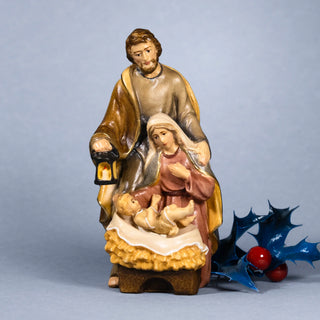 Statue of the Holy Family family with Baby Jesus in hand-carved and hand-painted wood