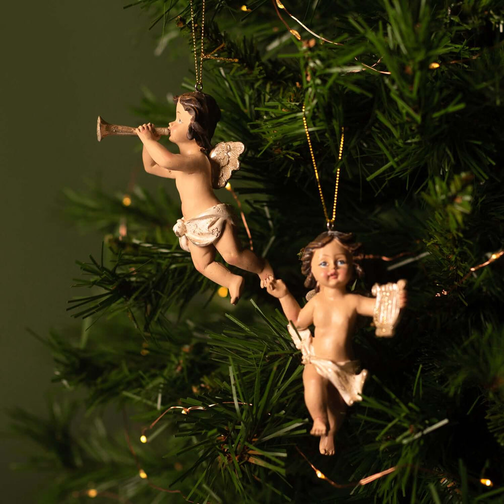 Cherub angel Christmas tree ornament