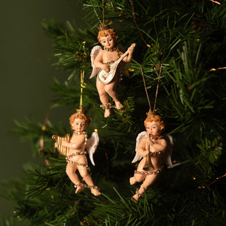 Cherub angels Christmas tree decorations