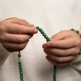 Children's rosary in green wood