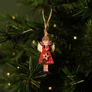 Angel Christmas tree decoration in wood