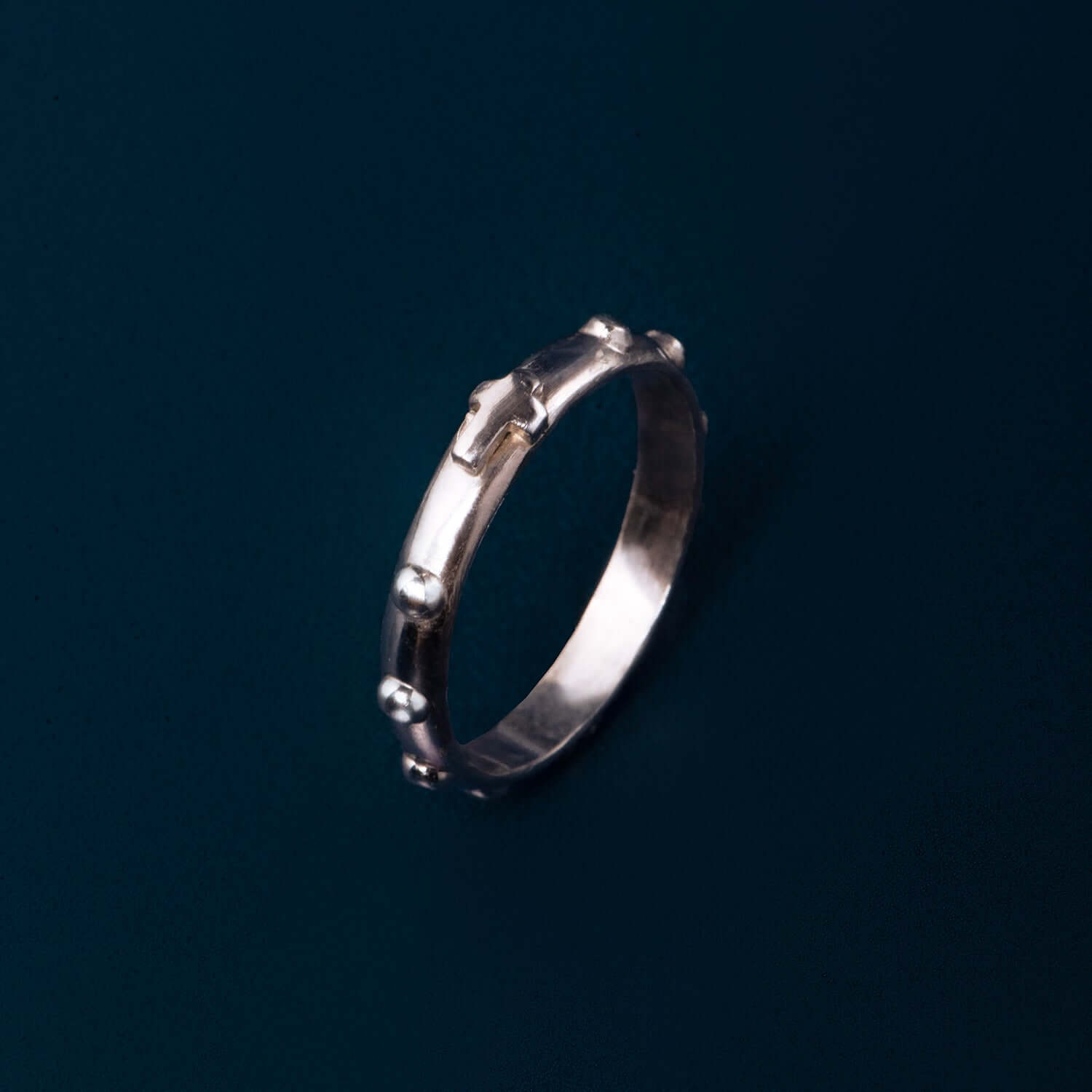 Anillo Rosario en Oro Blanco 18K Savelli Religious