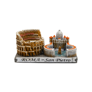 COLOSSEUM AND ST PETER'S SQUARE - SOUVENIR MONUMENT - RESIN