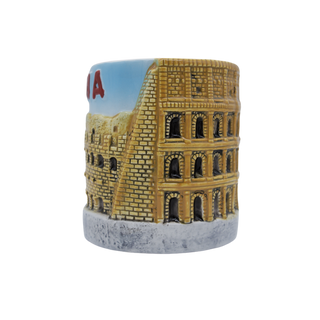 Souvenir Mug of the Colosseum with 'Rome' text