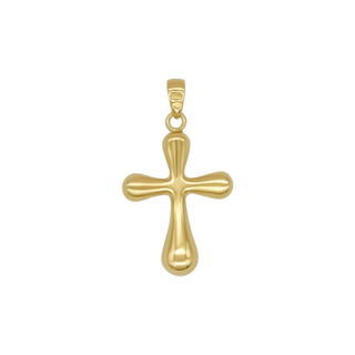 18k gold cross pendant in  a modern style
